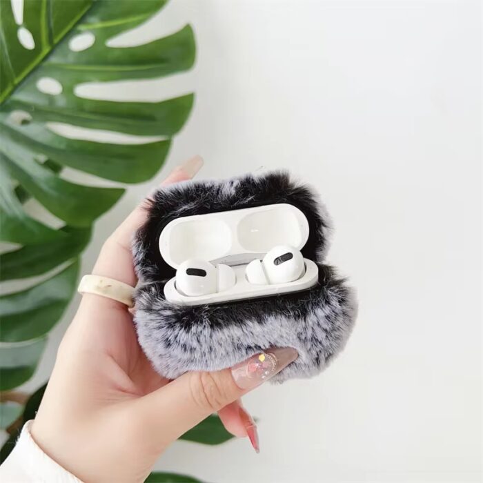 ⁦كفر فرو ايربود AirPods Pro2 لون رمادي واسود⁩ - الصورة ⁦2⁩