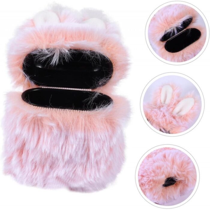 ⁦كفر فرو ايربود AirPods 1/2 لون زهري غامق⁩ - الصورة ⁦2⁩