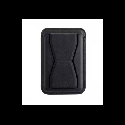 حافظة جلد لبطاقات لهواتف لون أسود لاصق