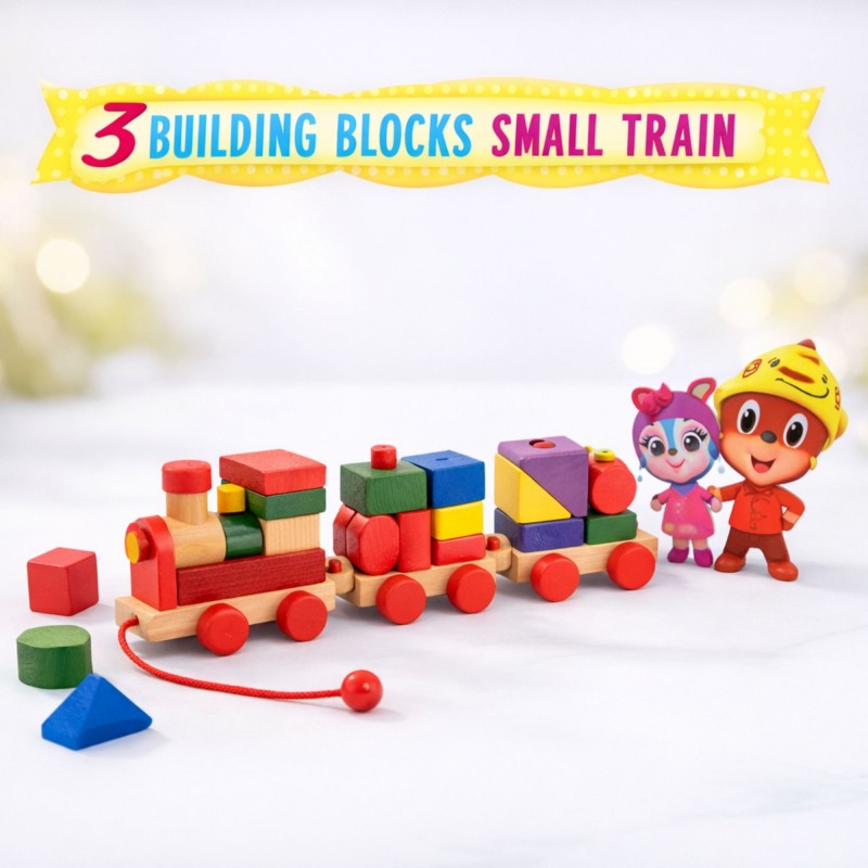 ⁦لعبة قطار خشبي للاطفال حجم صغير⁩ - الصورة ⁦1⁩