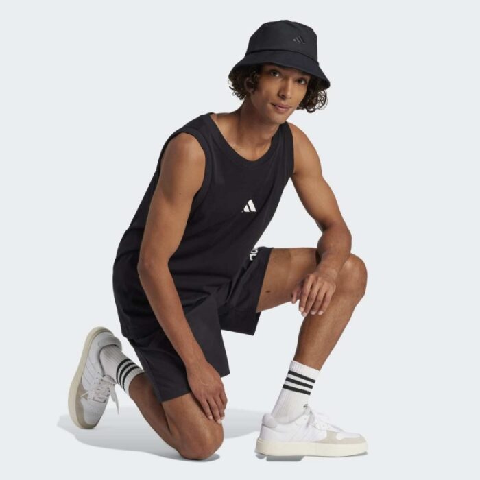 ⁦adidas Men's Essentials Small Logo Tank Top - Black⁩ - الصورة ⁦5⁩