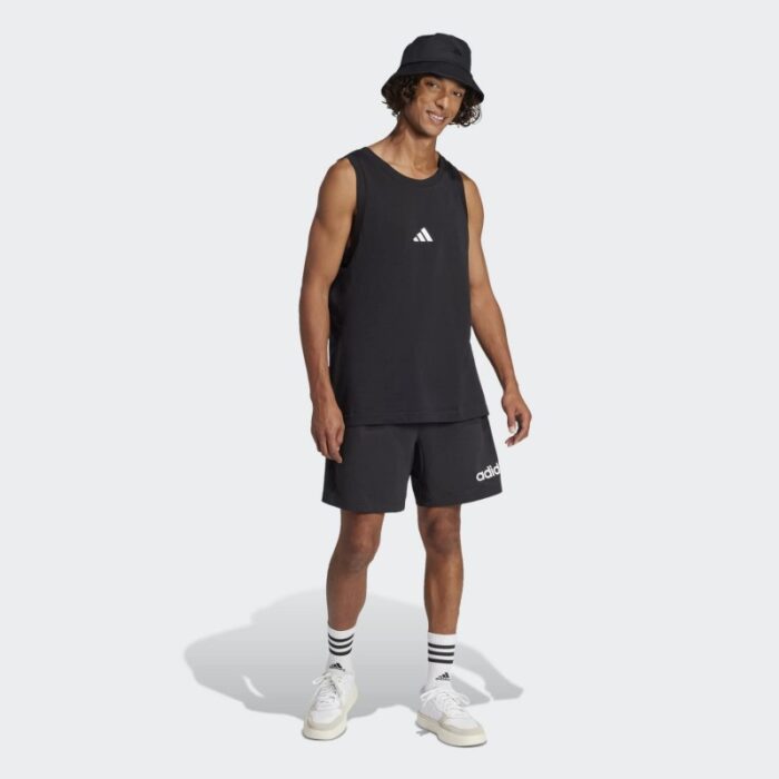 ⁦adidas Men's Essentials Small Logo Tank Top - Black⁩ - الصورة ⁦6⁩