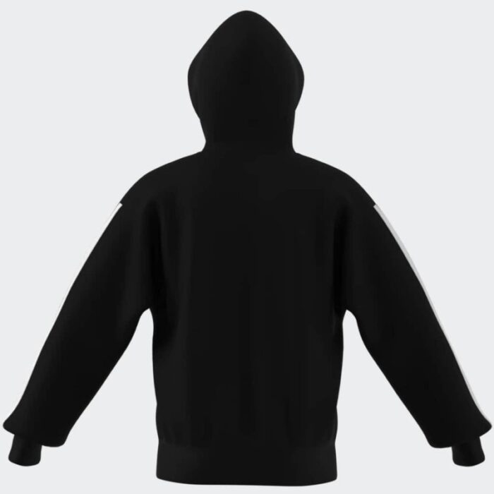⁦adidas Men's Essentials 3-Stripes French Terry Full-Zip Hoodie - Black⁩ - الصورة ⁦12⁩