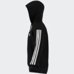 ⁦adidas Men's Essentials 3-Stripes French Terry Full-Zip Hoodie - Black⁩ - الصورة ⁦14⁩
