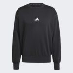 ⁦adidas Men's Essentials Feelcozy Fleece Sweatshirt - Black⁩ - الصورة ⁦2⁩