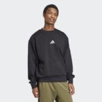 ⁦adidas Men's Essentials Feelcozy Fleece Sweatshirt - Black⁩ - الصورة ⁦5⁩