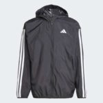 adidas Men's Essentials 3-Stripes Windbreaker - Black