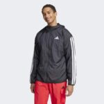 ⁦adidas Men's Essentials 3-Stripes Windbreaker - Black⁩ - الصورة ⁦2⁩