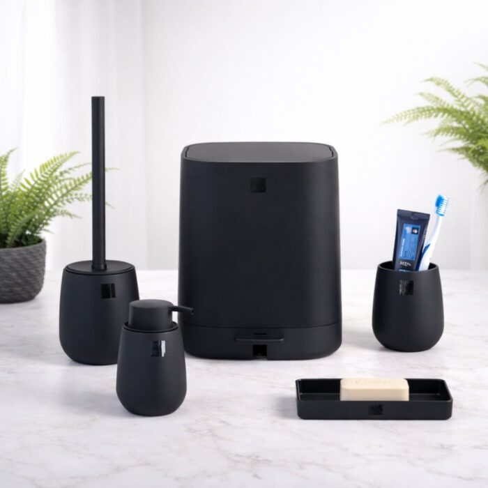 ⁦طقم اكسسوارات حمام 5 قطع VIBE BLACK⁩ - الصورة ⁦2⁩