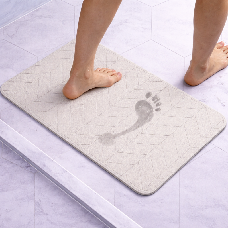 ⁦دعسة حمام حجرية فائقة الامتصاص ZIC ZAC LIGHT GREY 39X60 CM⁩ - الصورة ⁦1⁩