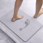 دعسة حمام حجرية فائقة الامتصاص PLAIN LIGHT GREY 39X60 CM