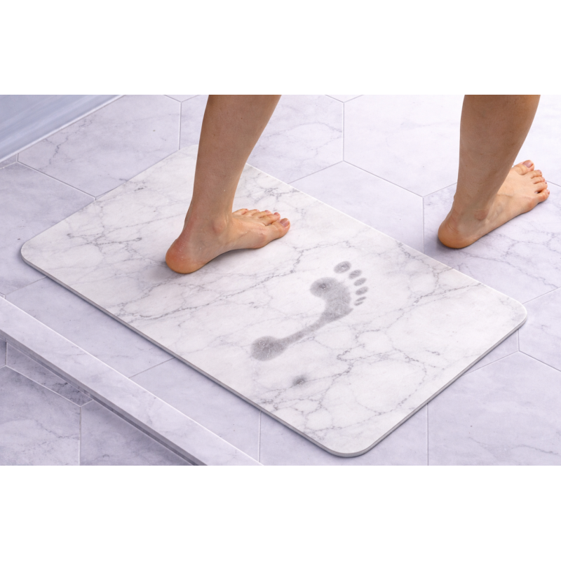 ⁦دعسة حمام حجرية فائقة الامتصاص MARBLE WHITE 39X60 CM⁩ - الصورة ⁦1⁩