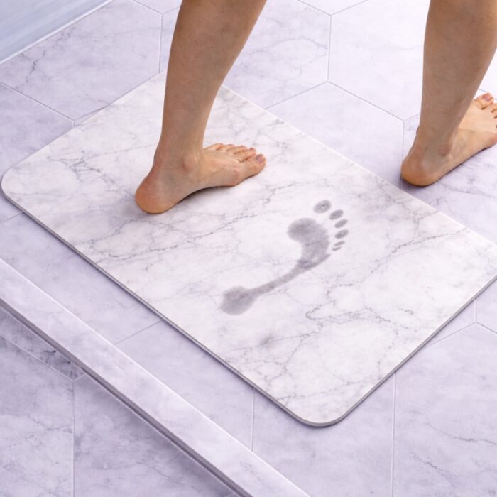 ⁦دعسة حمام حجرية فائقة الامتصاص MARBLE WHITE 39X60 CM⁩ - الصورة ⁦2⁩