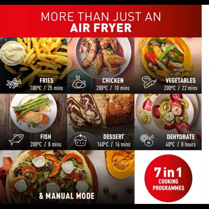 ⁦Tefal Easy Fry Dual XXL EY9428G0 11L Air Fryer - Black⁩ - الصورة ⁦8⁩