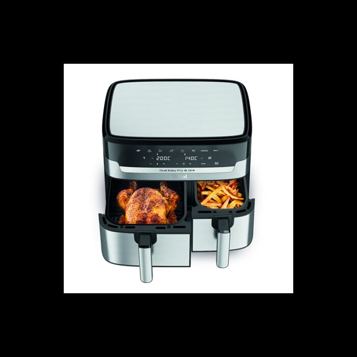 ⁦Tefal Easy Fry Dual Zone Air Fryer & Grill EY905D40 8.3L Stainless Steel⁩ - الصورة ⁦2⁩