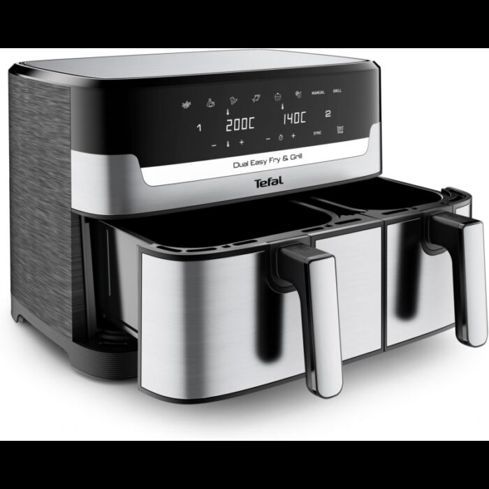 ⁦Tefal Easy Fry Dual Zone Air Fryer & Grill EY905D40 8.3L Stainless Steel⁩ - الصورة ⁦7⁩