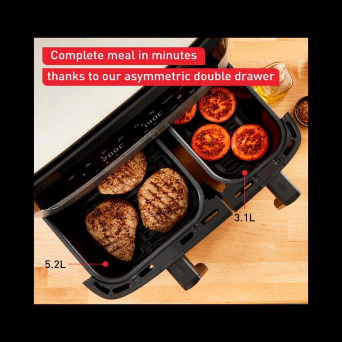 ⁦Tefal Easy Fry Dual Zone Air Fryer & Grill EY905D40 8.3L Stainless Steel⁩ - الصورة ⁦8⁩