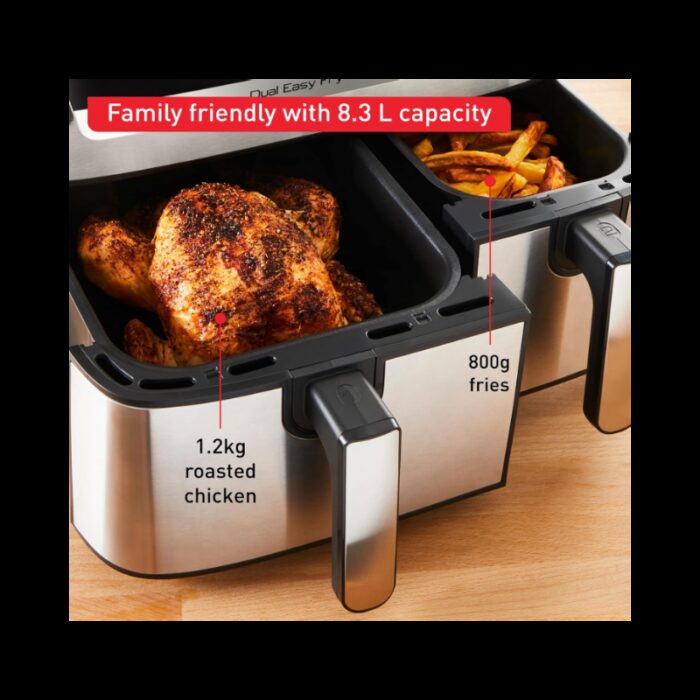 ⁦Tefal Easy Fry Dual Zone Air Fryer & Grill EY905D40 8.3L Stainless Steel⁩ - الصورة ⁦10⁩