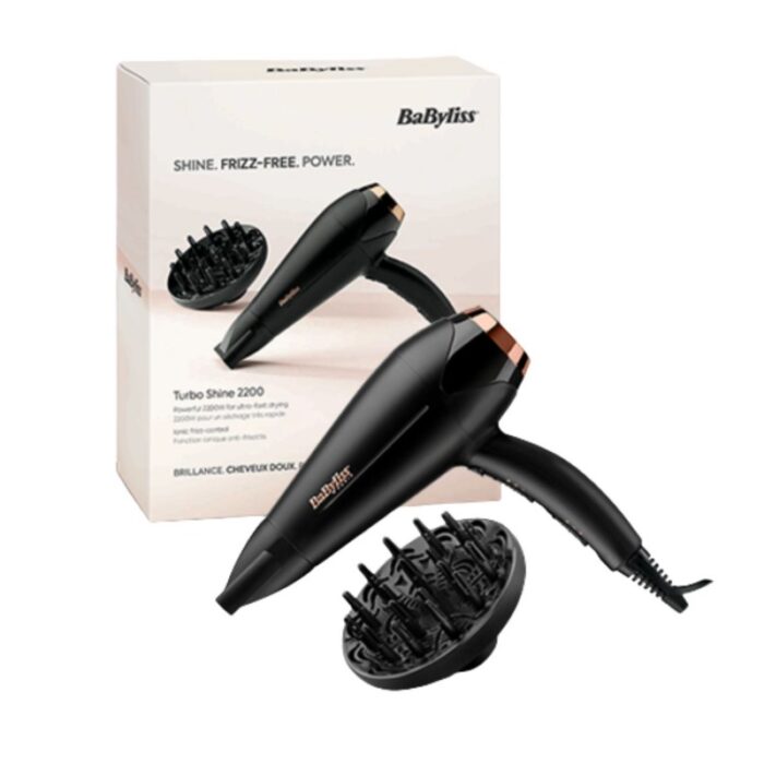 ⁦Babyliss D570DE Turbo Shine 2200 Hair Dryer Black⁩ - الصورة ⁦2⁩