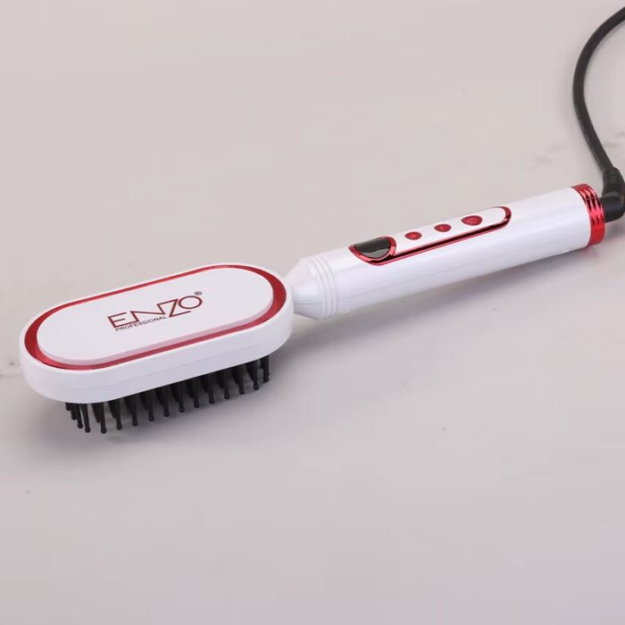 ⁦Enzo EN-4201 Portable Mini Hair Iron Fast Hair Straightening Brush Comb Wholesale Ceramic Electric Hot Beard Straightener Brush⁩ - الصورة ⁦5⁩