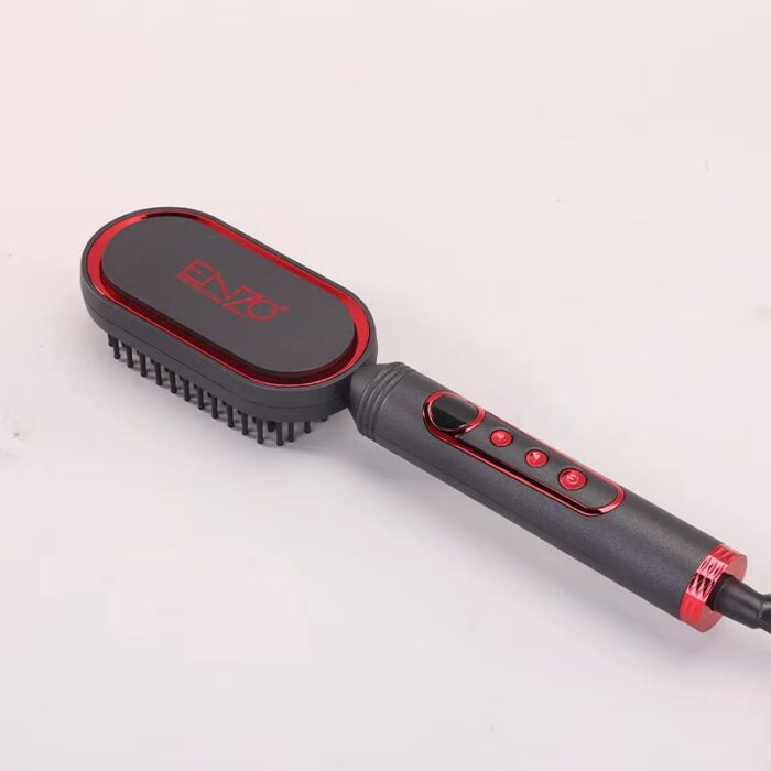 ⁦Enzo EN-4201 Portable Mini Hair Iron Fast Hair Straightening Brush Comb Wholesale Ceramic Electric Hot Beard Straightener Brush⁩ - الصورة ⁦2⁩