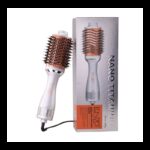 ⁦Enzo EN-4139 Professional Volumizer Rotary Oval Hot Air Straightener Comb Silver 3 in 1 One Step Hair Dryer Brush⁩ - الصورة ⁦2⁩
