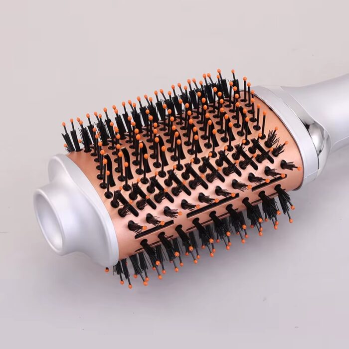 ⁦Enzo EN-4139 Professional Volumizer Rotary Oval Hot Air Straightener Comb Silver 3 in 1 One Step Hair Dryer Brush⁩ - الصورة ⁦5⁩