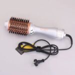 ⁦Enzo EN-4139 Professional Volumizer Rotary Oval Hot Air Straightener Comb Silver 3 in 1 One Step Hair Dryer Brush⁩ - الصورة ⁦8⁩