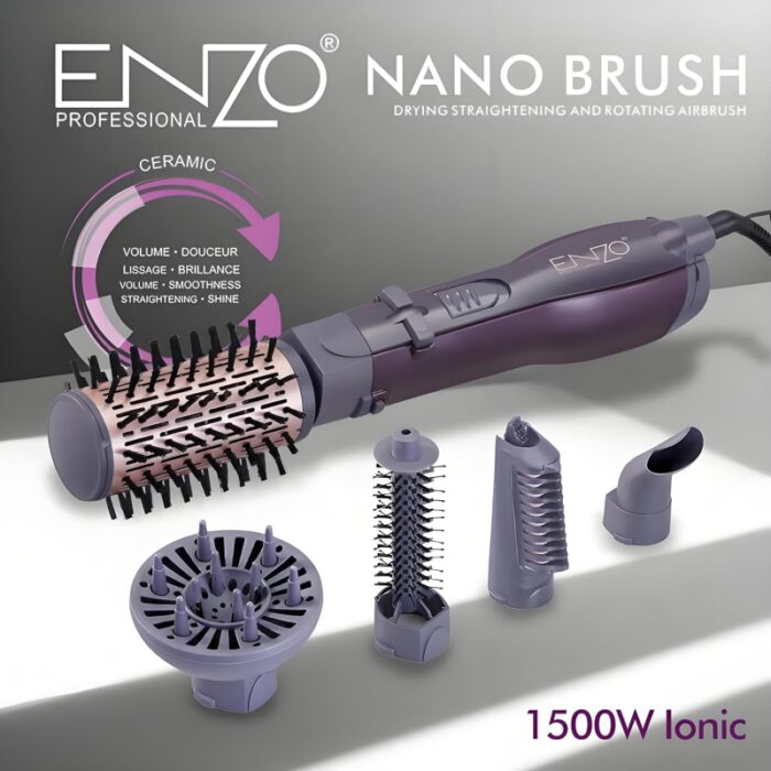 ⁦Enzo EN-4136 High Quality 5 in 1 Multi-Function Hair Brush Blow Dryer One Step Hair Dryer and Volumizer Hot Air Brush Blow Dryer⁩ - الصورة ⁦4⁩