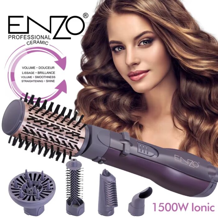 ⁦Enzo EN-4136 High Quality 5 in 1 Multi-Function Hair Brush Blow Dryer One Step Hair Dryer and Volumizer Hot Air Brush Blow Dryer⁩ - الصورة ⁦8⁩