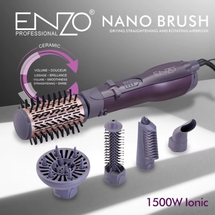 ⁦Enzo EN-4136 High Quality 5 in 1 Multi-Function Hair Brush Blow Dryer One Step Hair Dryer and Volumizer Hot Air Brush Blow Dryer⁩ - الصورة ⁦10⁩