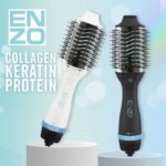 ⁦Enzo EN-6211 Oem Custom Hair Styler 3 in 1 Mini Hot Air Brush One Step Negative Ion Electronic Dryer Comb⁩ - الصورة ⁦4⁩
