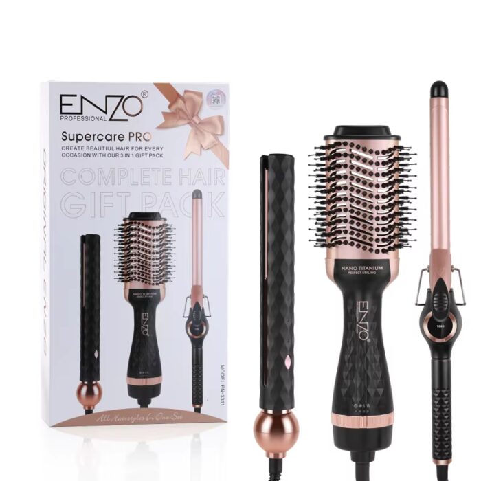⁦Enzo EN-3311 Hair Styling Tools Hot Sales Electric Straight and Curly Hair Comb Electric 3 in 1 Hot Air Hair Dryer Brus⁩ - الصورة ⁦5⁩