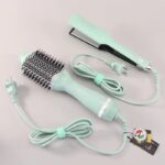 Enzo EN-511 New Electric Straightener Curler One Step Hot Air Hair Blow Dryer Brush 3 in 1 Multi Styler Curling Iron Comb Set