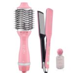 ⁦Enzo EN-511 New Electric Straightener Curler One Step Hot Air Hair Blow Dryer Brush 3 in 1 Multi Styler Curling Iron Comb Set⁩ - الصورة ⁦4⁩