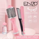 ⁦Enzo EN-511 New Electric Straightener Curler One Step Hot Air Hair Blow Dryer Brush 3 in 1 Multi Styler Curling Iron Comb Set⁩ - الصورة ⁦5⁩