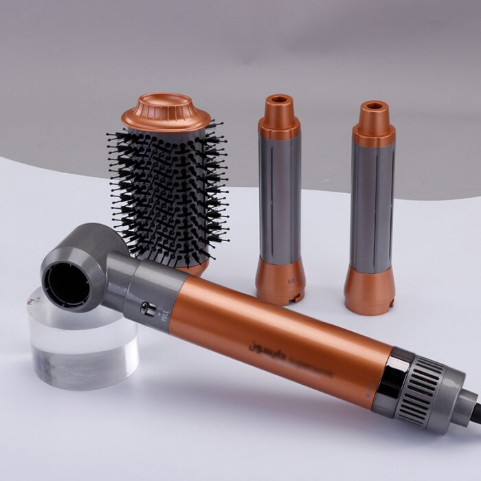 ⁦Enzo EN-4131 4 in 1 Brown One Step Hair Blow Dryer Brush Professional Hair Straightener Curler Styling Tools Hot Air Comb Set⁩ - الصورة ⁦6⁩
