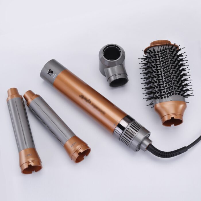 ⁦Enzo EN-4131 4 in 1 Brown One Step Hair Blow Dryer Brush Professional Hair Straightener Curler Styling Tools Hot Air Comb Set⁩ - الصورة ⁦7⁩