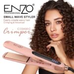 ⁦Enzo EN-2413 Flat Iron Hair Straightener Wave Hair Straightener Volumizing Iron 110-240V Dual Voltage Professional Hair Crimper⁩ - الصورة ⁦2⁩