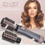 ⁦Enzo EN-759 Multi Function Hair Brush Fast Heating Wavy Hair Iron 2 in 1 One Step Auto Straightening Curling Hairdressing Tool⁩ - الصورة ⁦3⁩
