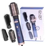⁦Enzo EN-758 Professional 4 in 1 Electric Hot Air Hair Brush One Step Airbrush Hair Dryer Brush Curler with Interchangeable Brush⁩ - الصورة ⁦3⁩