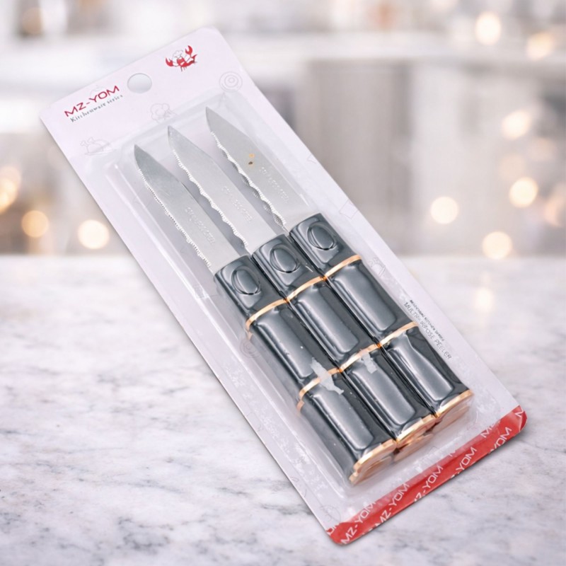 ⁦طقم سكاكين فواكه عدد 6 لون اسود⁩ - الصورة ⁦1⁩