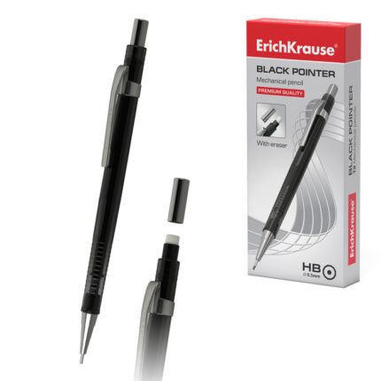 Mechanical pencil ErichKrause Black Pointer 0.5 mm, HB (box 12 pcs.)