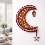 هلال رمضان كبير خشب وكروشيه - نكشة فن