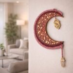 هلال رمضان كبير خشب وكروشيه - نكشة فن