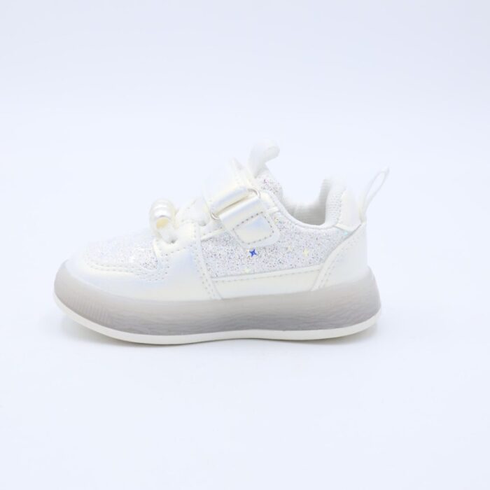 ⁦حذاء رياضي مضيء بشريط لاصق لون أبيض⁩ - الصورة ⁦6⁩