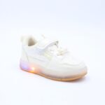 حذاء رياضي مضيء بشريط لاصق لون بيج