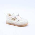 ⁦حذاء رياضي مضيء بشريط لاصق لون بيج⁩ - الصورة ⁦2⁩