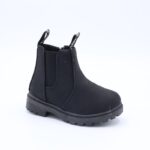 ⁦بسطار ولادي بتصميم سحاب للأطفال لون أسود⁩ - الصورة ⁦3⁩