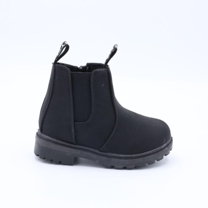 ⁦بسطار ولادي بتصميم سحاب للأطفال لون أسود⁩ - الصورة ⁦4⁩